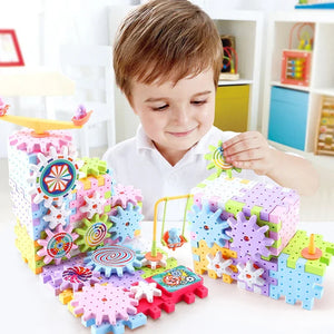 Hot 83-263 PCS Electric Gears 3D Puzzle Model Building Kits Plastic Brick Blocks Educational Toys For Kids Children Xmas Gifts