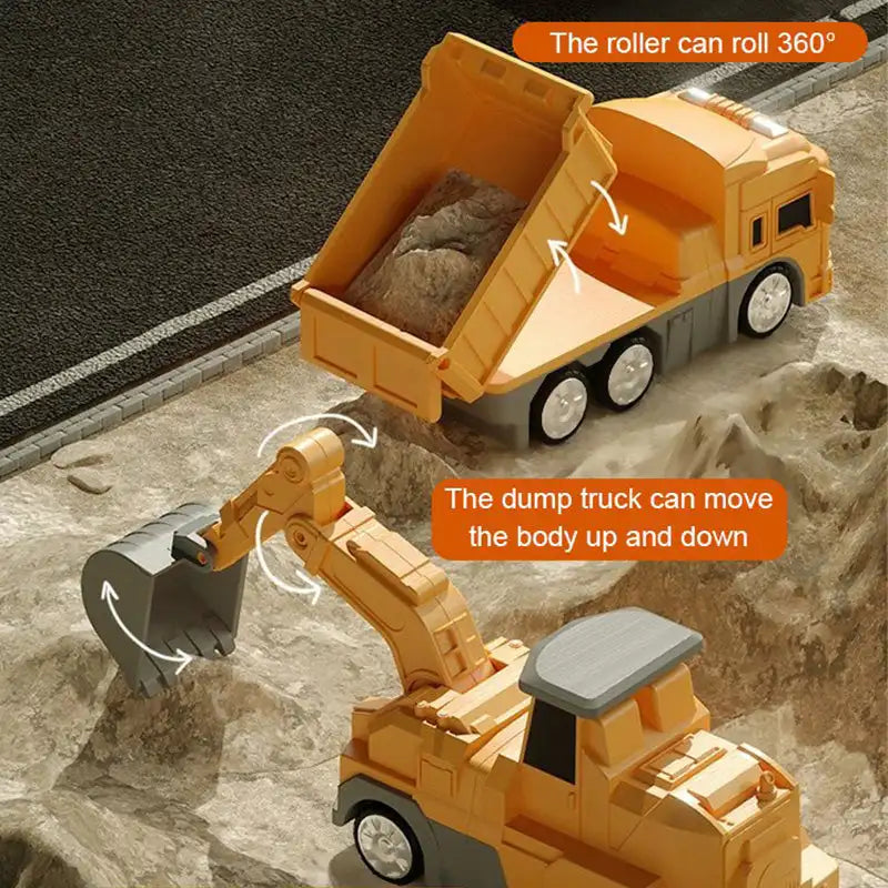 Magnetic Deformation Robot Engineering Car Excavator Mixer Truck Children's Multi-functional Combination Transform Robot Toy