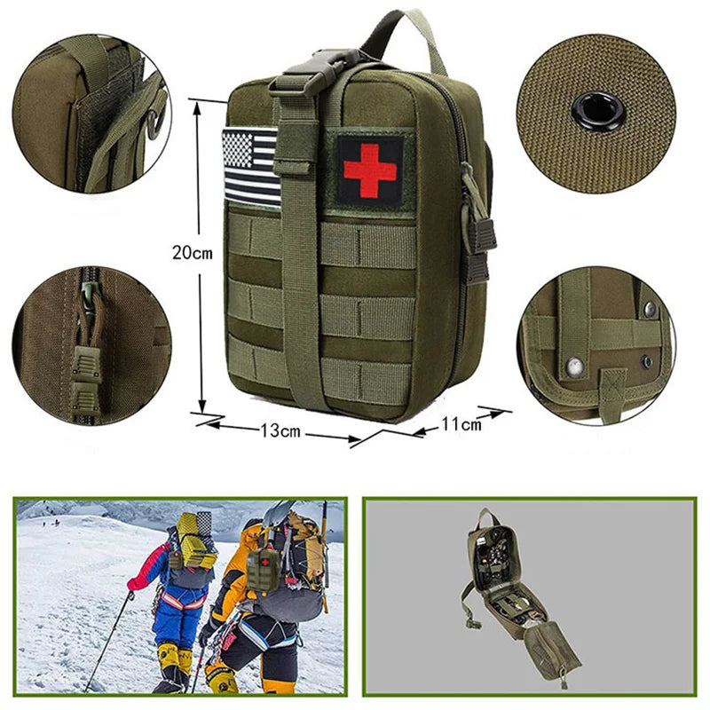 Survival First Aid Kit Survival Full Set Molle Outdoor Gear Emergency Kits Trauma Bag Camping Hiking IFAK Adventures Bag