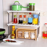 1 Kitchen Mobile Storage Rack: 2-Layer Movable-Panel, Expandable Cabinet Rack Organizer for Kitchen and Bathroom Sinks