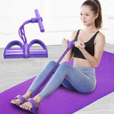 Tension Rope Sit-up Handle Waist Abdomen Exercise Training Elastic Yoga Pedal Puller Resistance Band Fitness Equipment