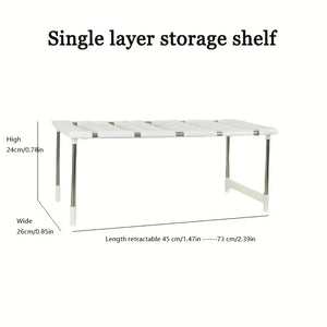 1 Kitchen Mobile Storage Rack: 2-Layer Movable-Panel, Expandable Cabinet Rack Organizer for Kitchen and Bathroom Sinks