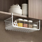 1pc Hanging Net Basket Iron Material Large Capacity Hanging Under Cabinet Wall Wardrobe Storage Basket Kitchen Tools