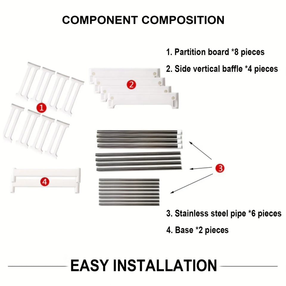 1 Kitchen Mobile Storage Rack: 2-Layer Movable-Panel, Expandable Cabinet Rack Organizer for Kitchen and Bathroom Sinks