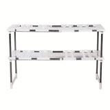 1 Kitchen Mobile Storage Rack: 2-Layer Movable-Panel, Expandable Cabinet Rack Organizer for Kitchen and Bathroom Sinks